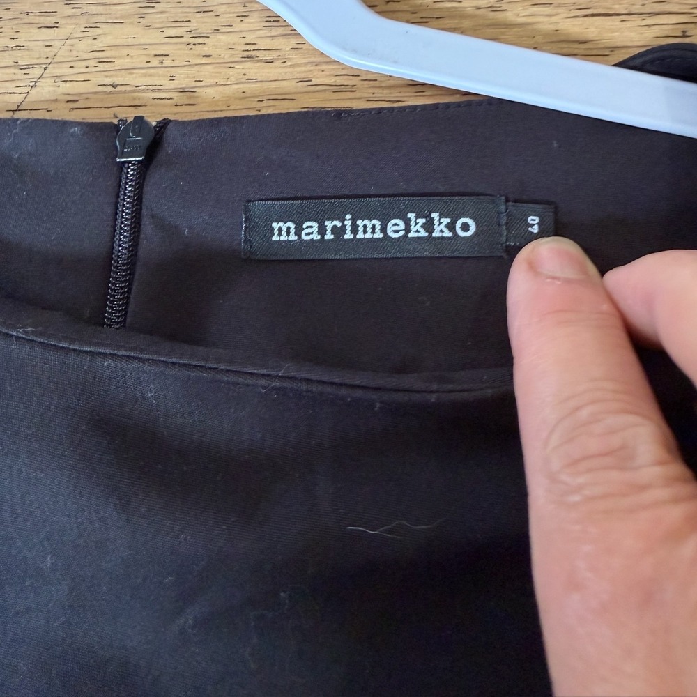 Marimekko Luminanssi Solid Dress 40 Black Excellent Cotton Stretch Shift (2017) - Picture 3 of 10